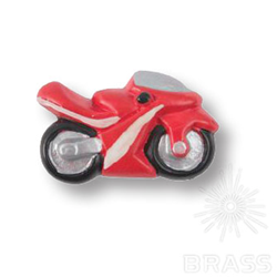 355RJ Ручка кнопка детская, мотоцикл красный